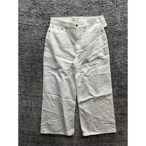Abercrombie & Fitch High Rise The Wide‎ Leg Jeans In White Women's 30/10s NWT
